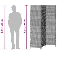 Разделител за стая Черно 146 x 180 см полиратан