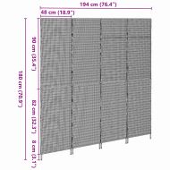Разделител за стая Кафяво 195 x 180 см полиратан