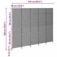 Разделител за стая Бежово 242 x 180 см полиратан