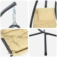 Висящ стол яйце Бежово 94 x 107 x 196,5 см Стомана