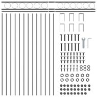 Елемент на оградата Сив 170 x 150 см Стомана