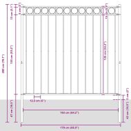 Елемент на оградата Бяло 170 x 200 см Стомана