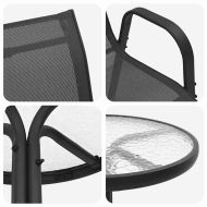 Градински бистро комплект 3 pcs Черно Стомана