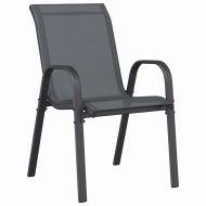 Градински бистро комплект 3 pcs Сив Стомана