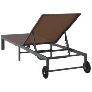 Шезлонг 1-човек Кафяво 206 x 62.5 x 74 см полиратан