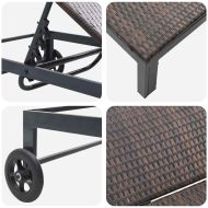 Шезлонг 1-човек Кафяво 206 x 62.5 x 74 см полиратан