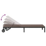 Шезлонг 1-човек Кафяво 206 x 62.5 x 74 см полиратан