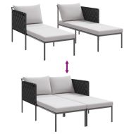 Шезлонг Антрацит 153 x 115 x 69.5 см Прахово боядисана стомана