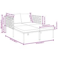 Шезлонг Антрацит 153 x 115 x 69.5 см Прахово боядисана стомана
