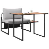 Външно стоманено столче 2 pcs Светлосиво Стомана