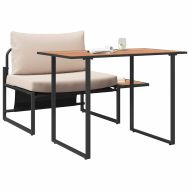 Външно стоманено столче 2 pcs Таупе Стомана