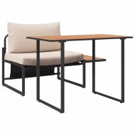 Външно стоманено столче 2 pcs Таупе Стомана