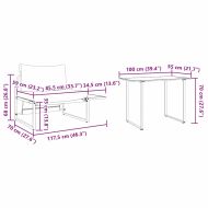 Външно стоманено столче 2 pcs Таупе Стомана