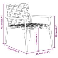 Градински стол 2 pcs Кафяво 78 x 55,5 x 75,5 см полиратан