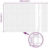 Европейска ограда Сив 1,5 x 10 m Желязо с PVC покритие