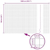 Европейска ограда Сив 1,6 x 10 m Желязо с PVC покритие
