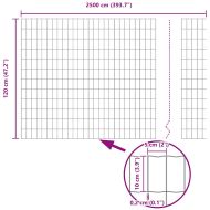 Европейска ограда Сив 1,2 x 25 m Желязо с PVC покритие