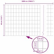 Европейска ограда Сив 0,4 x 50 м Желязо с PVC покритие