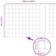Европейска ограда Сив 0,6 x 50 м Желязо с PVC покритие