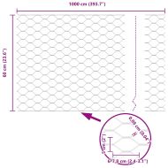 Шестоъгълна ограда Сив 0,6 x 10 м ПВЦ