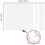 Шестоъгълна ограда Сив 0,6 x 25 м ПВЦ