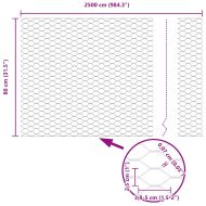 Шестоъгълна ограда 0,8 x 25 m ПВЦ Сиво