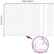 Шестоъгълна ограда 0,8 x 25 m ПВЦ Сиво