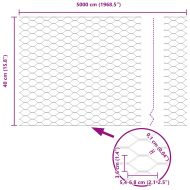 Шестоъгълна ограда Сив 0,4 x 50 м ПВЦ