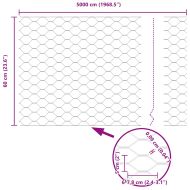 Шестоъгълна ограда 0,6 x 50 м ПВЦ Сиво