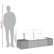 Градински диван с възглавница Кафяво 184 x 62 x 69 см полиратан
