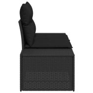 Градински диван с възглавница Черно 184 x 62 x 69 см полиратан