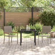 Струпваеми градински столове 2 pcs Сив и кафяв 54 x 56 x 90 см