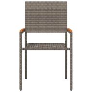 Струпваеми градински столове 2 pcs Сив и кафяв 54 x 56 x 90 см