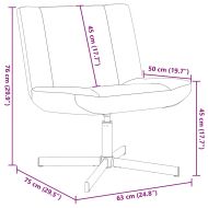 Въртящ се стол Светлосиво 63 x 75 x 76 см текстил
