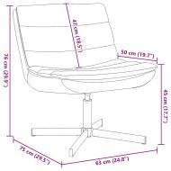 Въртящ се стол Черно 63 x 75 x 76 см PU