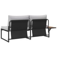 Градински диван Светлосиво 200,5 x 70 x 85,5 см Стомана