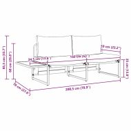 Градински диван Таупе 200,5 x 70 x 85,5 см Стомана