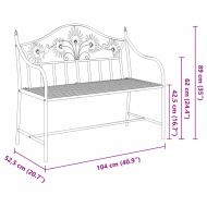Градинска пейка Черно 104 x 52,5 x 89 см Стомана
