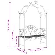 Градинска пейка Антично бяло 121 x 48 x 200 см Стомана