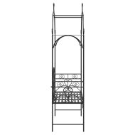 Градинска пейка Черно 121 x 48 x 200 см Стомана