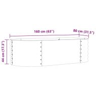 Повдигнато легло Кафяво 160 x 80 x 44 cm Стомана