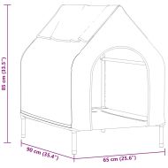 Кучешка къща Черно 90 x 65 x 85 см Оксфордска тъкан и стомана