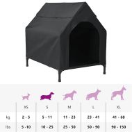 Кучешка къща Черно 90 x 65 x 85 см Оксфордска тъкан и стомана