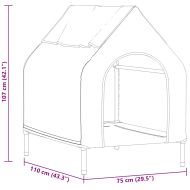 Кучешка къща Черно 110 x 75 x 107.5 см