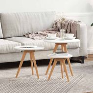 Масичка за кафе 3 pcs Кафяво Масивно орехово дърво