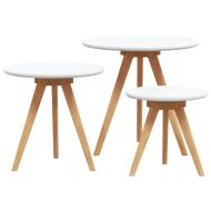 Масичка за кафе 3 pcs Кафяво Масивно орехово дърво