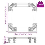 Основа за пералня Сив 67 x 67 x 12 см Неръждаема стомана