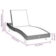 Шезлонг Черно 197 x 70 x 82 см полиратан