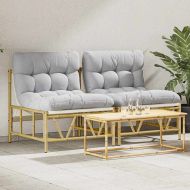 Градински стол 2 pcs Светлосиво 75 x 75 x 71 см Стомана