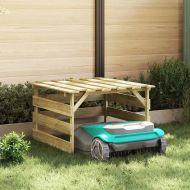 Гараж за косачка за трева Кафяво 84 х 80 х 56 см